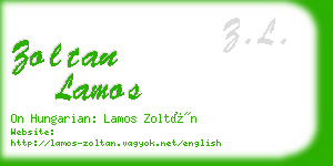 zoltan lamos business card